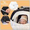 imageYoofoss Baby Car Seat Cover Winter Carseat Canopies Cover to Protect Baby from Cold Wind Super Warm Plush Fleece Baby Carrier Cover for Infant Boys Girls BlackBlack