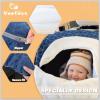 imageYoofoss Baby Car Seat Cover Winter Carseat Canopies Cover to Protect Baby from Cold Wind Super Warm Plush Fleece Baby Carrier Cover for Infant Boys Girls BlackBlue