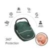 imageYoofoss Baby Car Seat Cover Winter Carseat Canopies Cover to Protect Baby from Cold Wind Super Warm Plush Fleece Baby Carrier Cover for Infant Boys Girls BlackDark Green