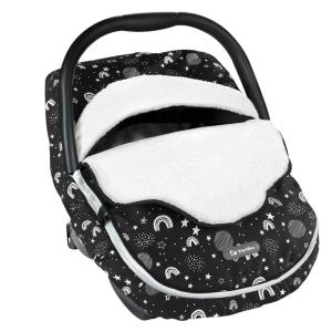 imageYoofoss Baby Car Seat Cover Winter Carseat Canopies Cover to Protect Baby from Cold Wind Super Warm Plush Fleece Baby Carrier Cover for Infant Boys Girls BlackStars