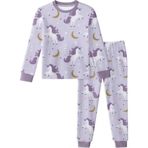 imageYoofoss Toddler Pajamas 100 Organic Cotton Girls Boys Pajamas for Kids Fall Winter Snug Fit Long Sleeves Pjs SetLongpurple Unicorn