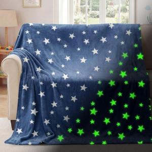 imageYoofos Glow in The Dark Blanket for Kids Throw Blanket for Boys Girls Kids Age 112 Soft Fleece Blnaket Bed Sofa Decoc Glowing Space Planet Blanket for Toddler Christmas Toys Gifts 50quotx60quotStar Grey