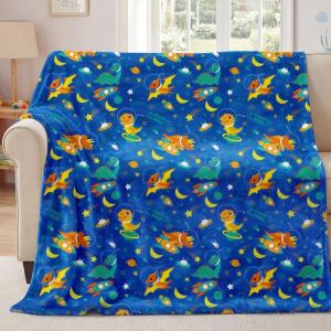 imageYoofos Glow in The Dark Blanket for Kids Throw Blanket for Boys Girls Kids Age 112 Soft Fleece Blnaket Bed Sofa Decoc Glowing Space Planet Blanket for Toddler Christmas Toys Gifts 50quotx60quotBlue Dinosaur