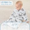 image:imageYoofoss Baby Sleep Sack 612 Months Long Sleeve Sleep Sack 15 Tog Fleece Baby Wearable Blanket with 2Way Zipper Soft Warm15 Togblue Gray Seahorse