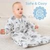 image:imageYoofoss Baby Sleep Sack 612 Months Long Sleeve Sleep Sack 15 Tog Fleece Baby Wearable Blanket with 2Way Zipper Soft Warm15 Togblue Gray Seahorse