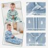 image:imageYoofoss Baby Sleep Sack 612 Months Long Sleeve Sleep Sack 15 Tog Fleece Baby Wearable Blanket with 2Way Zipper Soft Warm15 Togblue Green Elephant