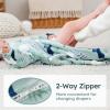 image:imageYoofoss Baby Sleep Sack 612 Months Long Sleeve Sleep Sack 15 Tog Fleece Baby Wearable Blanket with 2Way Zipper Soft Warm15 Togblue Green Elephant