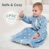 image:imageYoofoss Baby Sleep Sack 612 Months Long Sleeve Sleep Sack 15 Tog Fleece Baby Wearable Blanket with 2Way Zipper Soft Warm15 Togblue Green Elephant