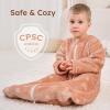 image:imageYoofoss Baby Sleep Sack 612 Months Long Sleeve Sleep Sack 15 Tog Fleece Baby Wearable Blanket with 2Way Zipper Soft Warm15 Togbrown Giraffe