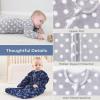 image:imageYoofoss Baby Sleep Sack 612 Months Long Sleeve Sleep Sack 15 Tog Fleece Baby Wearable Blanket with 2Way Zipper Soft Warm15 Togtibetan Blue Gray Point