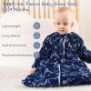 image:imageYoofoss Baby Sleep Sack 612 Months Long Sleeve Sleep Sack 15 Tog Fleece Baby Wearable Blanket with 2Way Zipper Soft Warm15 Togtibetan Blue Gray Point