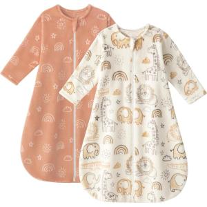 image:imageYoofoss Baby Sleep Sack 612 Months Long Sleeve Sleep Sack 15 Tog Fleece Baby Wearable Blanket with 2Way Zipper Soft Warm15 Togbrown Giraffe