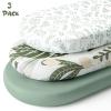 image:imageYoofoss Bassinet Sheets for Baby3Pack Fitted Bassinet Sheets Set Compatible with Halo Bassinest Swivel SleeperBaby DelightAngelblissSoft Breathable Bassinet Mattress Sheets BrownAnimalsGreenleaf
