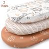 image:imageYoofoss Bassinet Sheets for Baby3Pack Fitted Bassinet Sheets Set Compatible with Halo Bassinest Swivel SleeperBaby DelightAngelblissSoft Breathable Bassinet Mattress Sheets BrownAnimalsAnimal World