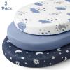 image:imageYoofoss Bassinet Sheets for Baby3Pack Fitted Bassinet Sheets Set Compatible with Halo Bassinest Swivel SleeperBaby DelightAngelblissSoft Breathable Bassinet Mattress Sheets BrownAnimalsBluecloud