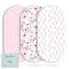 image:imageYoofoss Bassinet Sheets for Baby3Pack Fitted Bassinet Sheets Set Compatible with Halo Bassinest Swivel SleeperBaby DelightAngelblissSoft Breathable Bassinet Mattress Sheets BrownAnimalsPink Floral