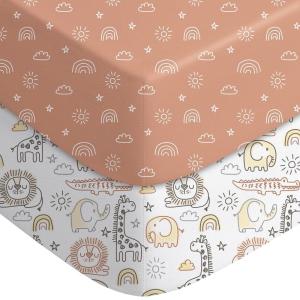 image:imageYoofoss Bassinet Sheets for Baby3Pack Fitted Bassinet Sheets Set Compatible with Halo Bassinest Swivel SleeperBaby DelightAngelblissSoft Breathable Bassinet Mattress Sheets BrownAnimalsAnimal World