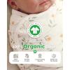 image:imageYoofoss Baby Swaddles for Newborns 100 Organic Cotton Adjustable Swaddle 03 Months 2 Zippers Newborn Swaddle Sack Breathable Soft DurableBrown Green White Floral Vine