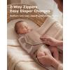 image:imageYoofoss Baby Swaddles for Newborns 100 Organic Cotton Adjustable Swaddle 03 Months 2 Zippers Newborn Swaddle Sack Breathable Soft DurableBrown Striped Bear