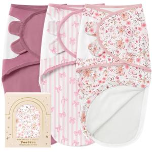 image:imageYoofoss Baby Swaddles for Newborns 100 Organic Cotton Adjustable Swaddle 03 Months 2 Zippers Newborn Swaddle Sack Breathable Soft DurablePurple  Pink Cherry Blossoms