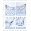 image:imageYoofoss Girls Pajamas Organic Cotton Loose Fit Kids Pjs 2 Piece Sleepwear Short Sleeves amp Long Pants Girls ClothesBlue Stripes