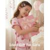 image:imageYoofoss Girls Pajamas Organic Cotton Loose Fit Kids Pjs 2 Piece Sleepwear Short Sleeves amp Long Pants Girls ClothesPink Strawberry