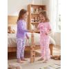 image:imageYoofoss Toddler Pajamas 100 Organic Cotton Girls Boys Pajamas for Kids 4 Piece Snug Fit Long amp Short Sleeves Pjs SetFlamingosbutterflies