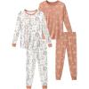 image:imageYoofoss Toddler Pajamas Rayon Made from Bamboo 4 Piece Long Sleeve Pajama Set Kids Pajamas Boys Girls Snug Fit Pjs SetBrown Giraffe