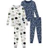 image:imageYoofoss Toddler Pajamas Rayon Made from Bamboo 4 Piece Long Sleeve Pajama Set Kids Pajamas Boys Girls Snug Fit Pjs SetPlanet  Dinosaur