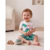 image:imageYoofoss Toddler Pajamas Organic Cotton Baby Girl Boy Pajamas Summer Short Sleeve Kids Clothes Snug Fit Pjs Set 2 PieceShortwhitegreen Dinosaur
