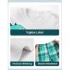 image:imageYoofoss Toddler Pajamas Organic Cotton Baby Girl Boy Pajamas Summer Short Sleeve Kids Clothes Snug Fit Pjs Set 2 PieceShortwhitegreen Dinosaur