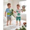 image:imageYoofoss Toddler Pajamas Organic Cotton Baby Girl Boy Pajamas Summer Short Sleeve Kids Clothes Snug Fit Pjs Set 2 PieceShortwhitegreen Dinosaur