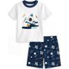 image:imageYoofoss Toddler Pajamas Organic Cotton Baby Girl Boy Pajamas Summer Short Sleeve Kids Clothes Snug Fit Pjs Set 2 PieceShortblue Rocket