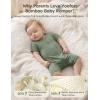 image:imageYoofoss Baby Boy and Girl Romper Rayon Made from Bamboo Short Sleeve Newborn Summer Clothes 2Way ZipperSoft BreathbaleApricot  Green