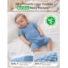 image:imageYoofoss Baby Boy and Girl Romper Rayon Made from Bamboo Short Sleeve Newborn Summer Clothes 2Way ZipperSoft BreathbaleBlue  Grey  Dark Blue