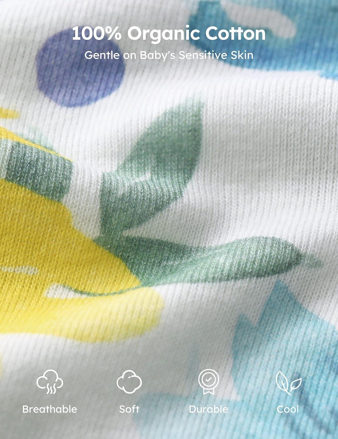 image:imageYoofoss Girls Underwear 100 Organic Cotton Soft Toddler Kids Underwear Tagfree Comfort Girls Panties 6Pack Size 2T10YBlue Flowers