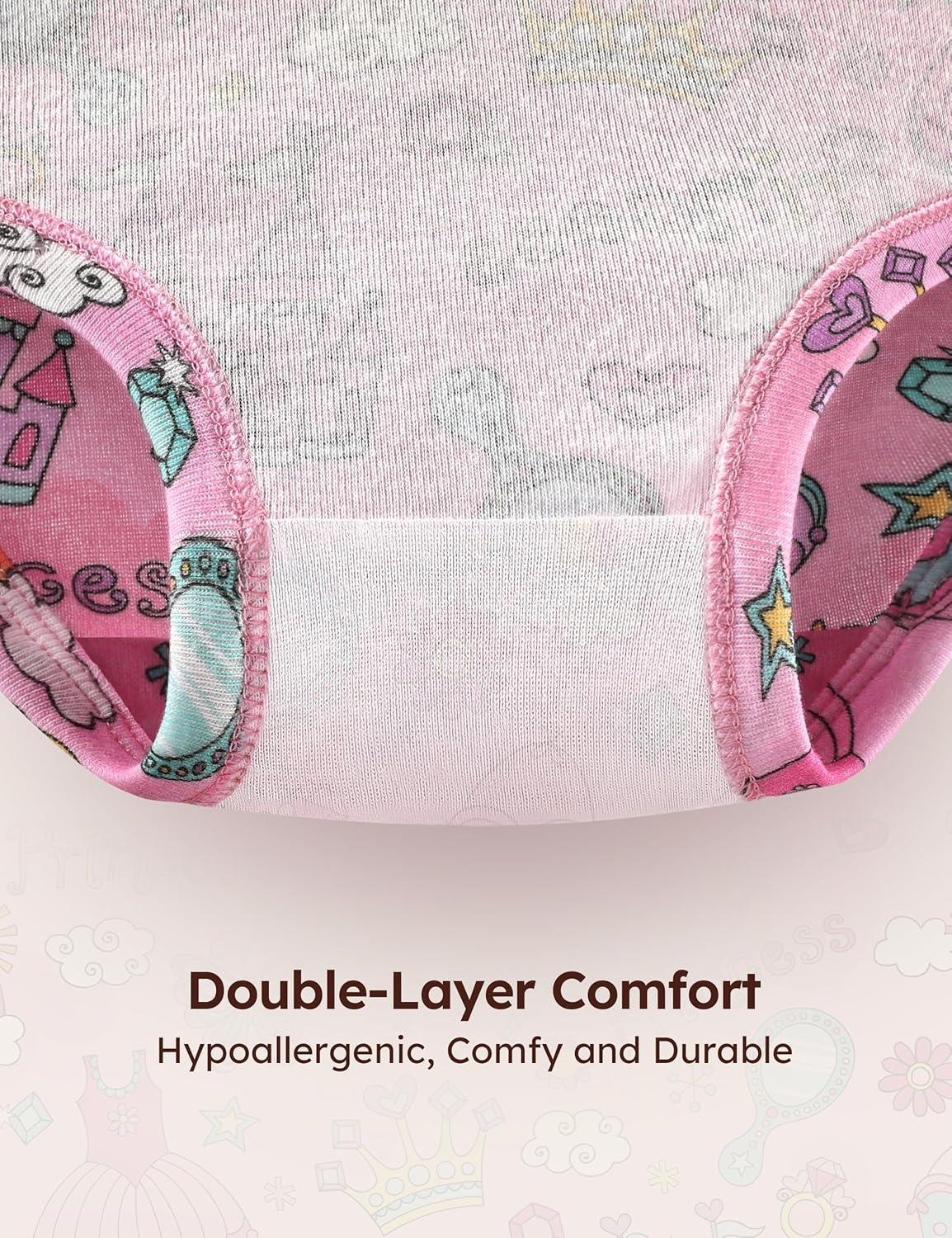 image:imageYoofoss Girls Underwear 100 Organic Cotton Soft Toddler Kids Underwear Tagfree Comfort Girls Panties 6Pack Size 2T10YPink Castle