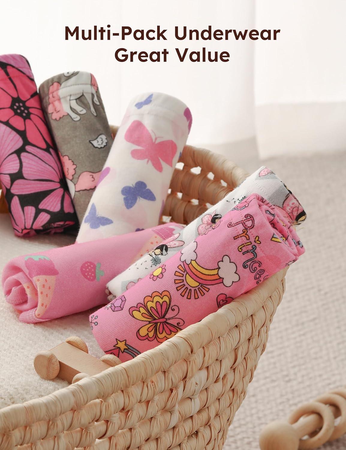 image:imageYoofoss Girls Underwear 100 Organic Cotton Soft Toddler Kids Underwear Tagfree Comfort Girls Panties 6Pack Size 2T10YPink Castle