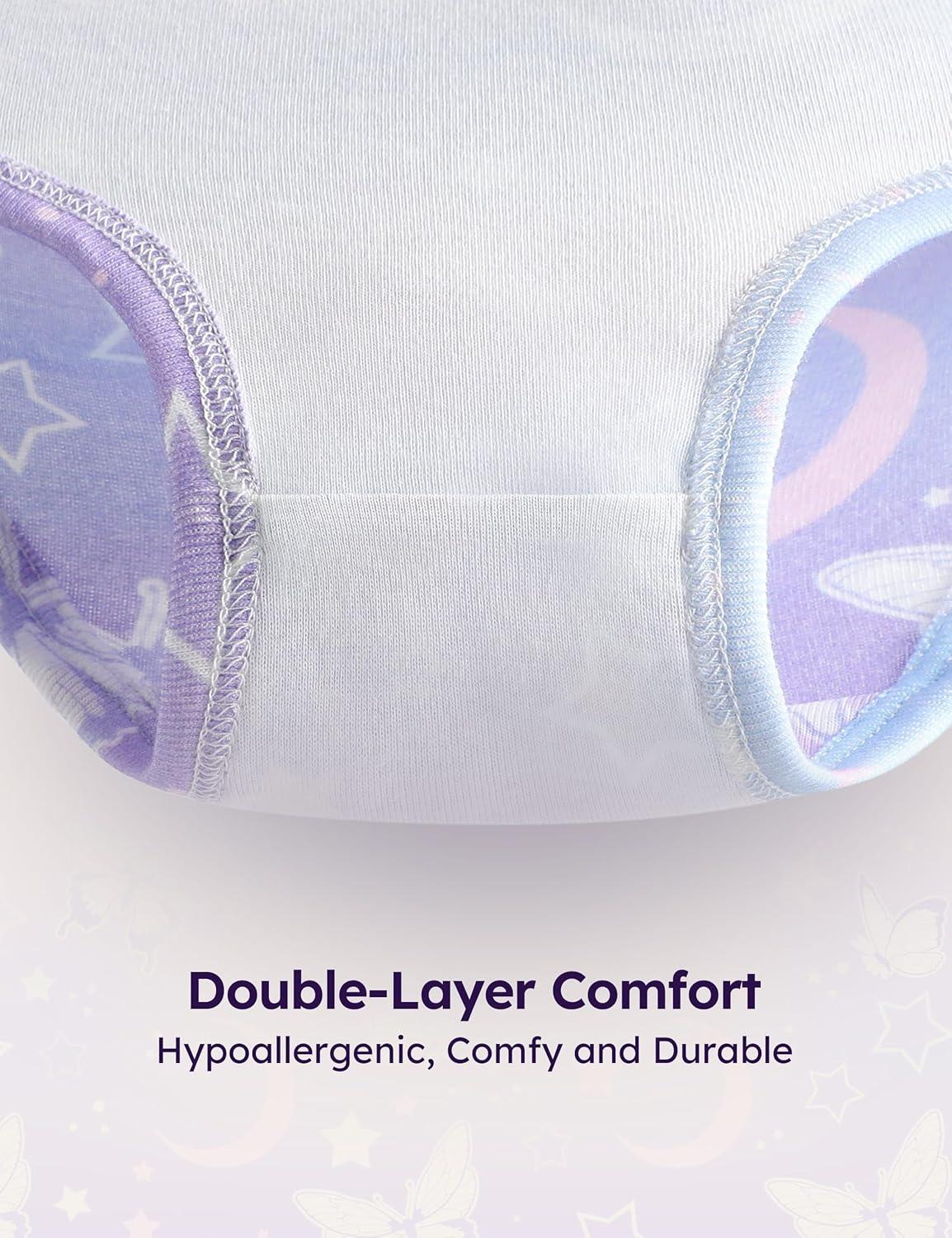 image:imageYoofoss Girls Underwear 100 Organic Cotton Soft Toddler Kids Underwear Tagfree Comfort Girls Panties 6Pack Size 2T10YPurple Butterfly