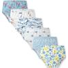 image:imageYoofoss Girls Underwear 100 Organic Cotton Soft Toddler Kids Underwear Tagfree Comfort Girls Panties 6Pack Size 2T10YBlue Flowers