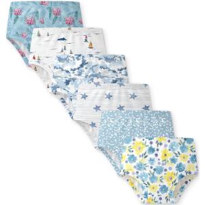 image:imageYoofoss Girls Underwear 100 Organic Cotton Soft Toddler Kids Underwear Tagfree Comfort Girls Panties 6Pack Size 2T10YBlue Flowers