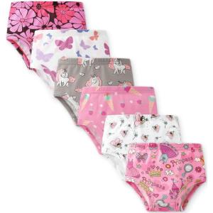 image:imageYoofoss Girls Underwear 100 Organic Cotton Soft Toddler Kids Underwear Tagfree Comfort Girls Panties 6Pack Size 2T10YPink Castle