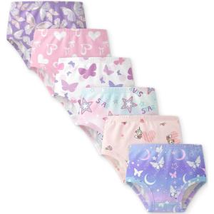 image:imageYoofoss Girls Underwear 100 Organic Cotton Soft Toddler Kids Underwear Tagfree Comfort Girls Panties 6Pack Size 2T10YPurple Butterfly