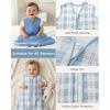 image:imageYoofoss Baby Sleep Sack 2436 Months Wearable Blanket for Babies 100 Organic Cotton 2Way Zipper TOG 05 Toddler Sleeping Sack 3 Pack Sleep Sacks05 Togblue Grid  Lemon