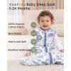image:imageYoofoss Baby Sleep Sack 2436 Months Wearable Blanket for Babies 100 Organic Cotton 2Way Zipper TOG 05 Toddler Sleeping Sack 3 Pack Sleep Sacks15 Togblue Elephant