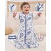 image:imageYoofoss Baby Sleep Sack 2436 Months Wearable Blanket for Babies 100 Organic Cotton 2Way Zipper TOG 05 Toddler Sleeping Sack 3 Pack Sleep Sacks15 Togblue Elephant