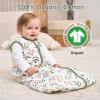 image:imageYoofoss Baby Sleep Sack 2436 Months Wearable Blanket for Babies 100 Organic Cotton 2Way Zipper TOG 05 Toddler Sleeping Sack 3 Pack Sleep Sacks15 Togyellow Flowers and Green Leaves