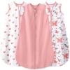 image:imageYoofoss Baby Sleep Sack 2436 Months Wearable Blanket for Babies 100 Organic Cotton 2Way Zipper TOG 05 Toddler Sleeping Sack 3 Pack Sleep SacksPink  Heart  Butterfly