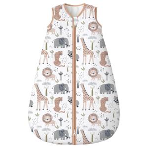 image:imageYoofoss Baby Sleep Sack 2436 Months Wearable Blanket for Babies 100 Organic Cotton 2Way Zipper TOG 05 Toddler Sleeping Sack 3 Pack Sleep Sacks15 Toggray Brown Animals