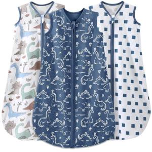 image:imageYoofoss Baby Sleep Sack 2436 Months Wearable Blanket for Babies 100 Organic Cotton 2Way Zipper TOG 05 Toddler Sleeping Sack 3 Pack Sleep SacksDinosaur
